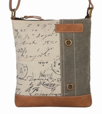 Vintage Script Canvas Crossbody