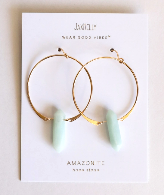 Amazonite Hoop Earrings