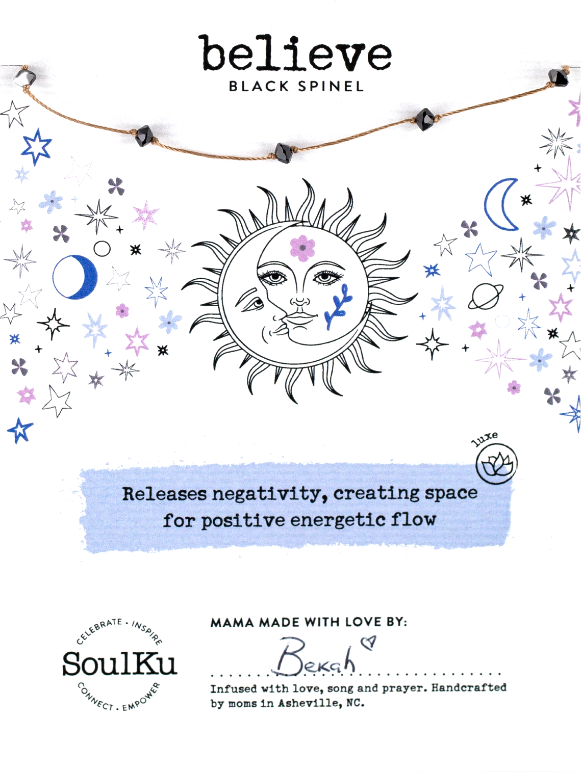 Celestial Necklace Black Spinel for Believe