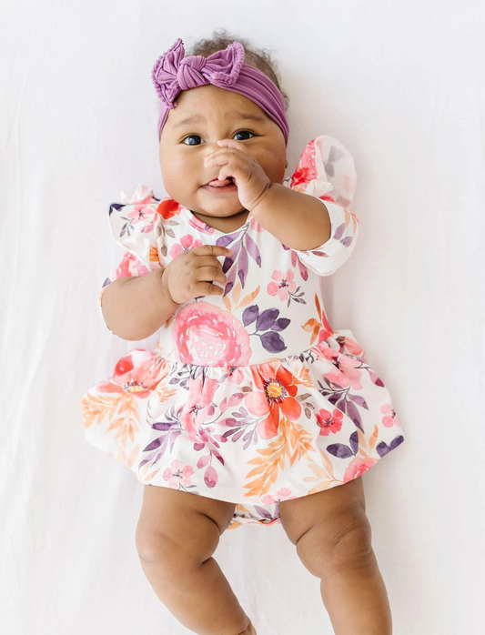 Tangerine Leaves Twirl Bodysuit