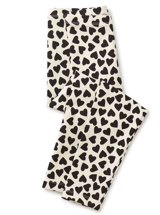 Girls Black Hearts Leggings