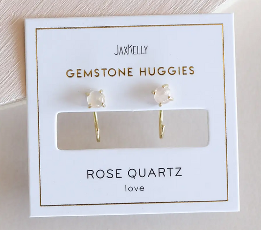 Huggie Earrings Rose Quartz