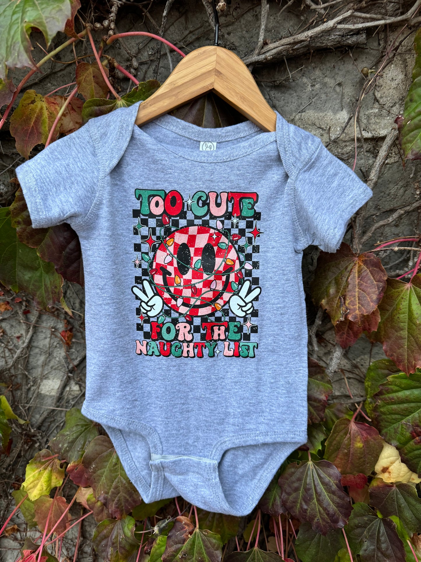 Too Cute For The Naughty List Onesie