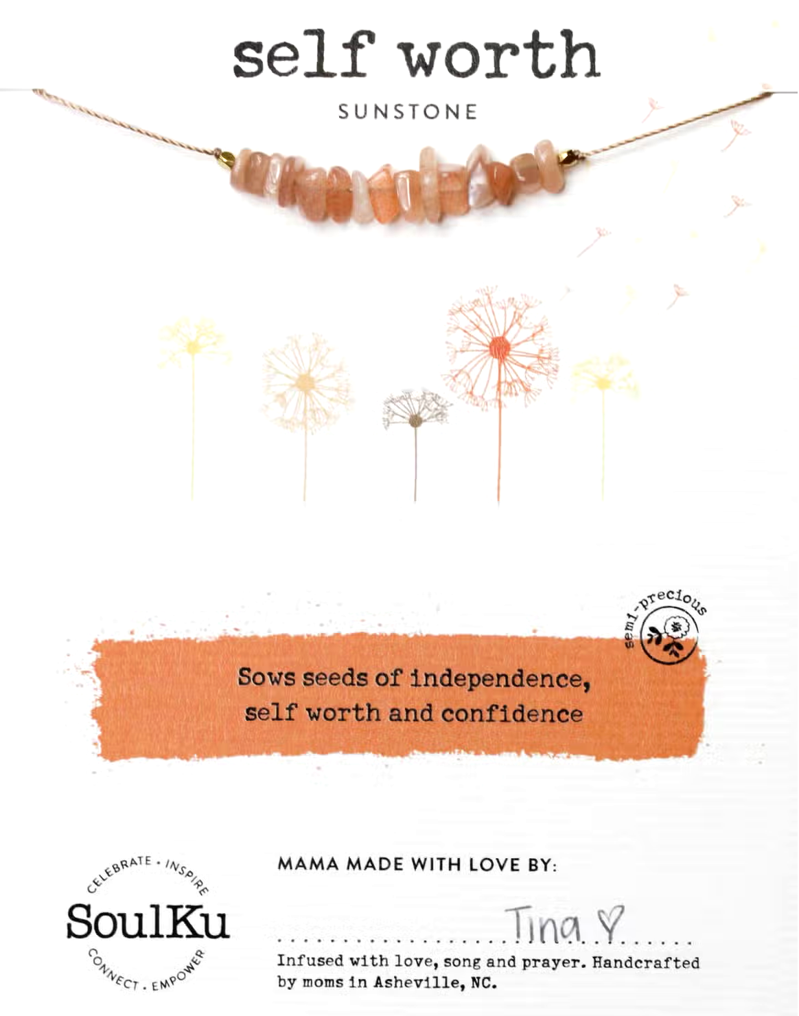 Seed Necklace - Sunstone Self Worth