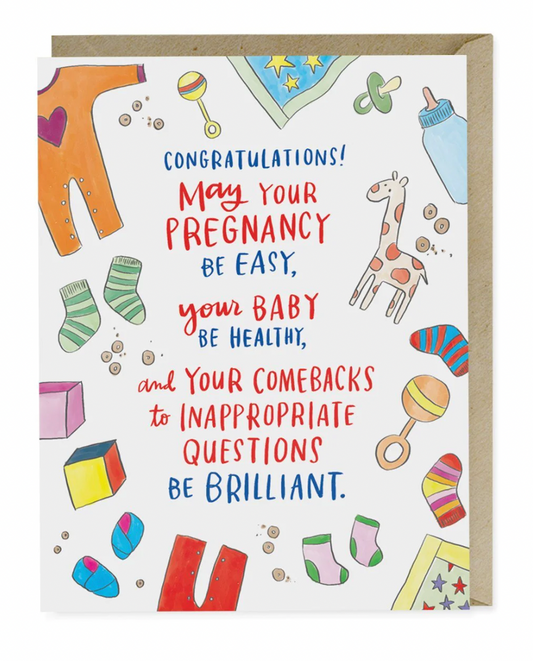 Inappropriate Q's Baby Card