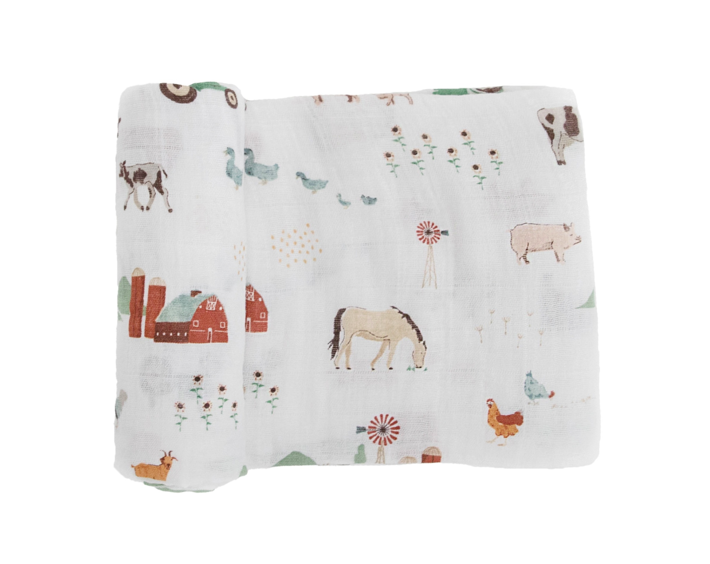 Cotton Muslin Swaddle Farmyard