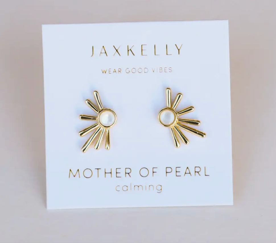 Mother of Pearl Sun Ray Earrings