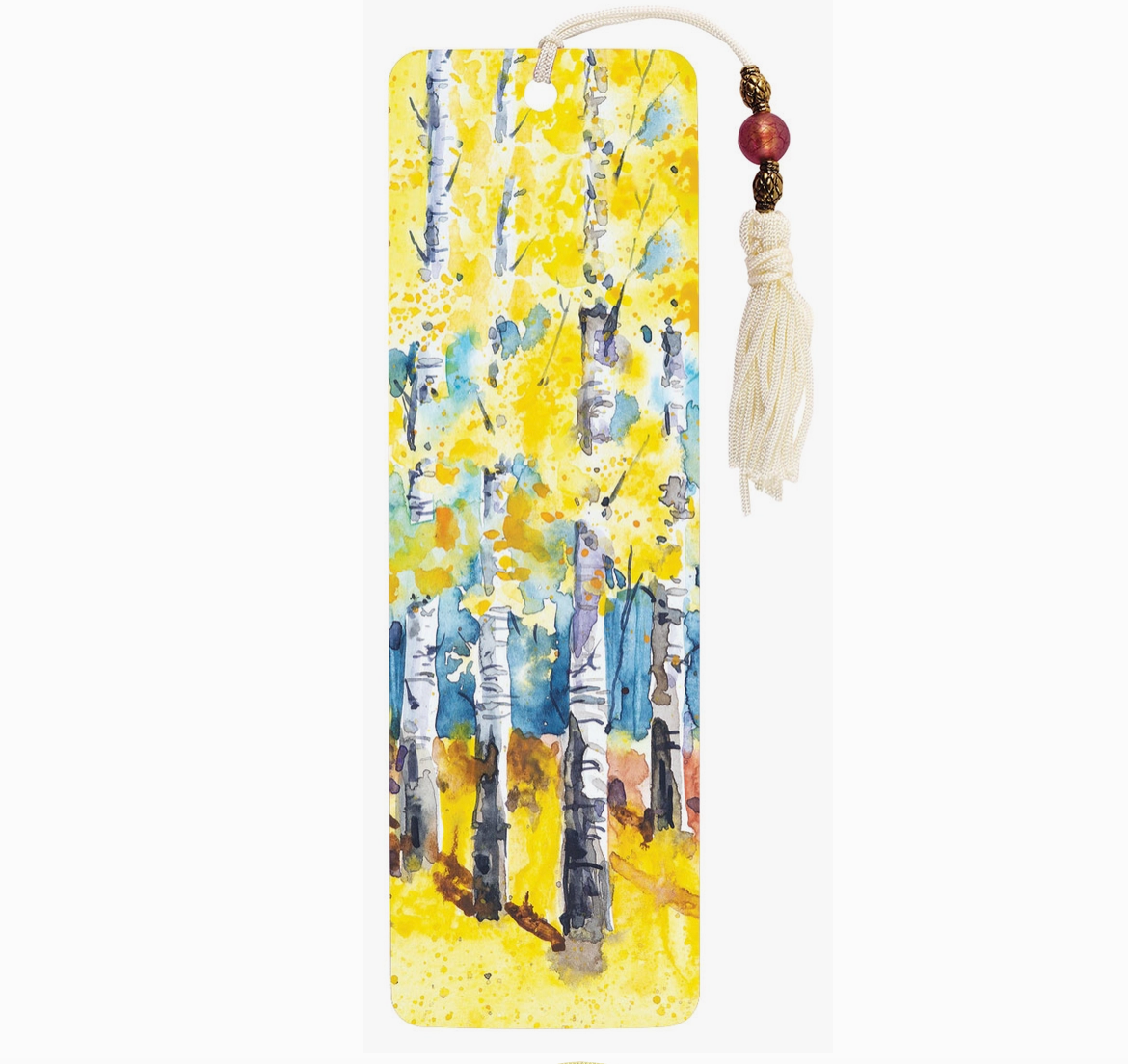 White Aspens Beaded Bookmark