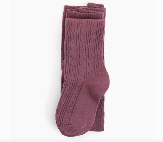 Girls Mauve Knit Tights