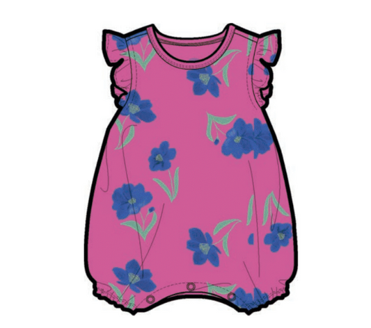 Cosmo Floral Flutter Baby Romper