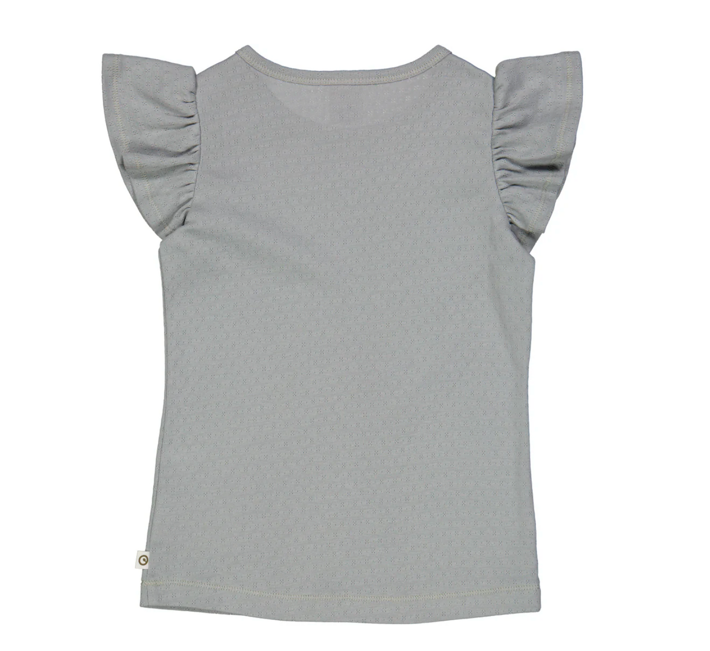 Girls Flutter Sleeve Pointelle Top