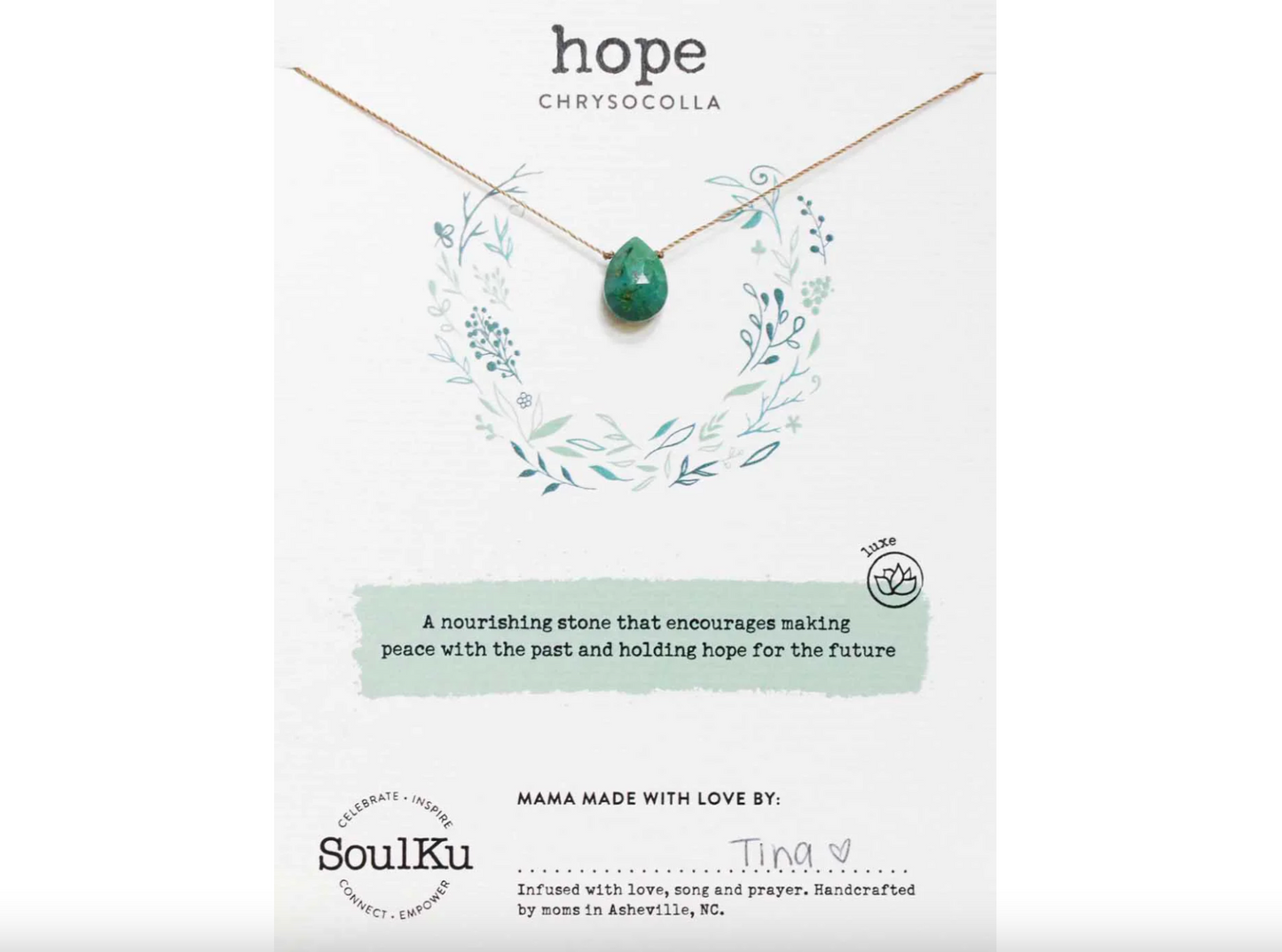 Luxe Necklace Chrysocolla for Hope