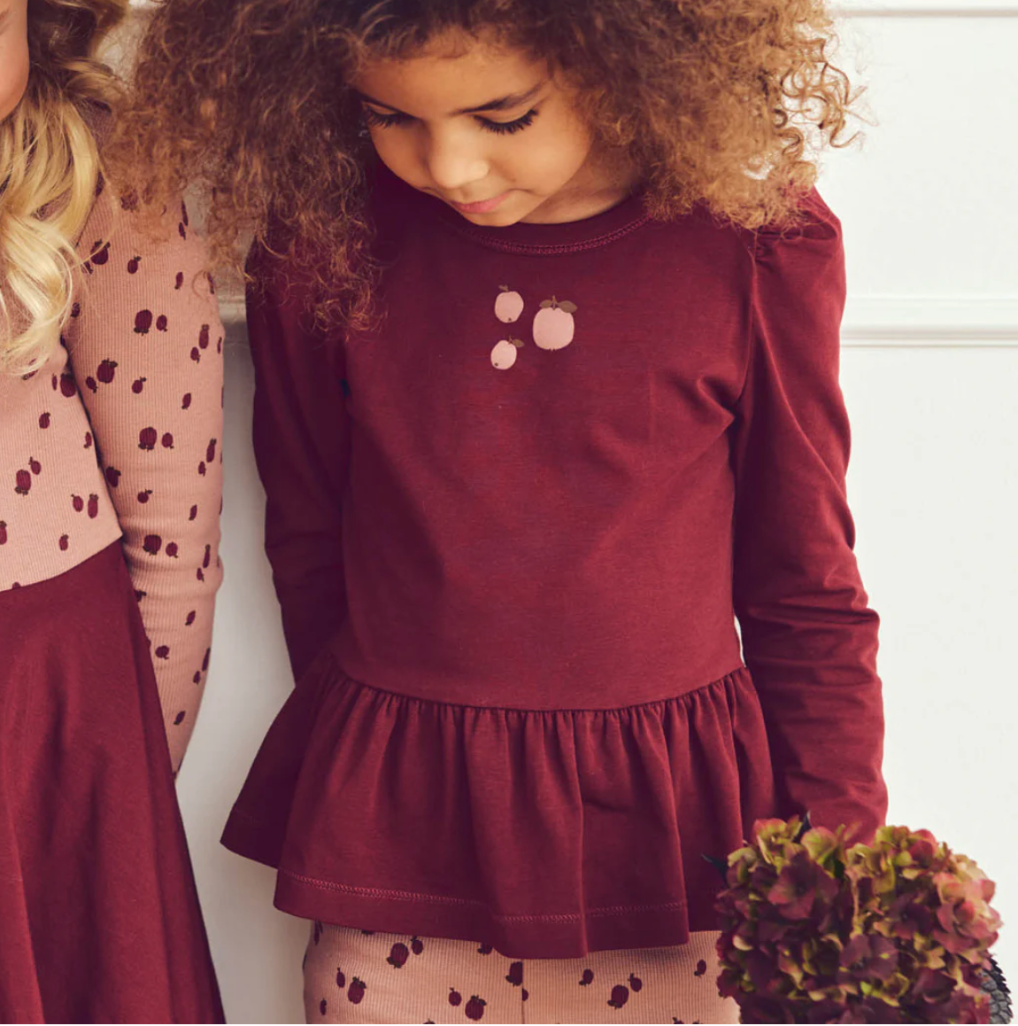 Girls Apple Print Top