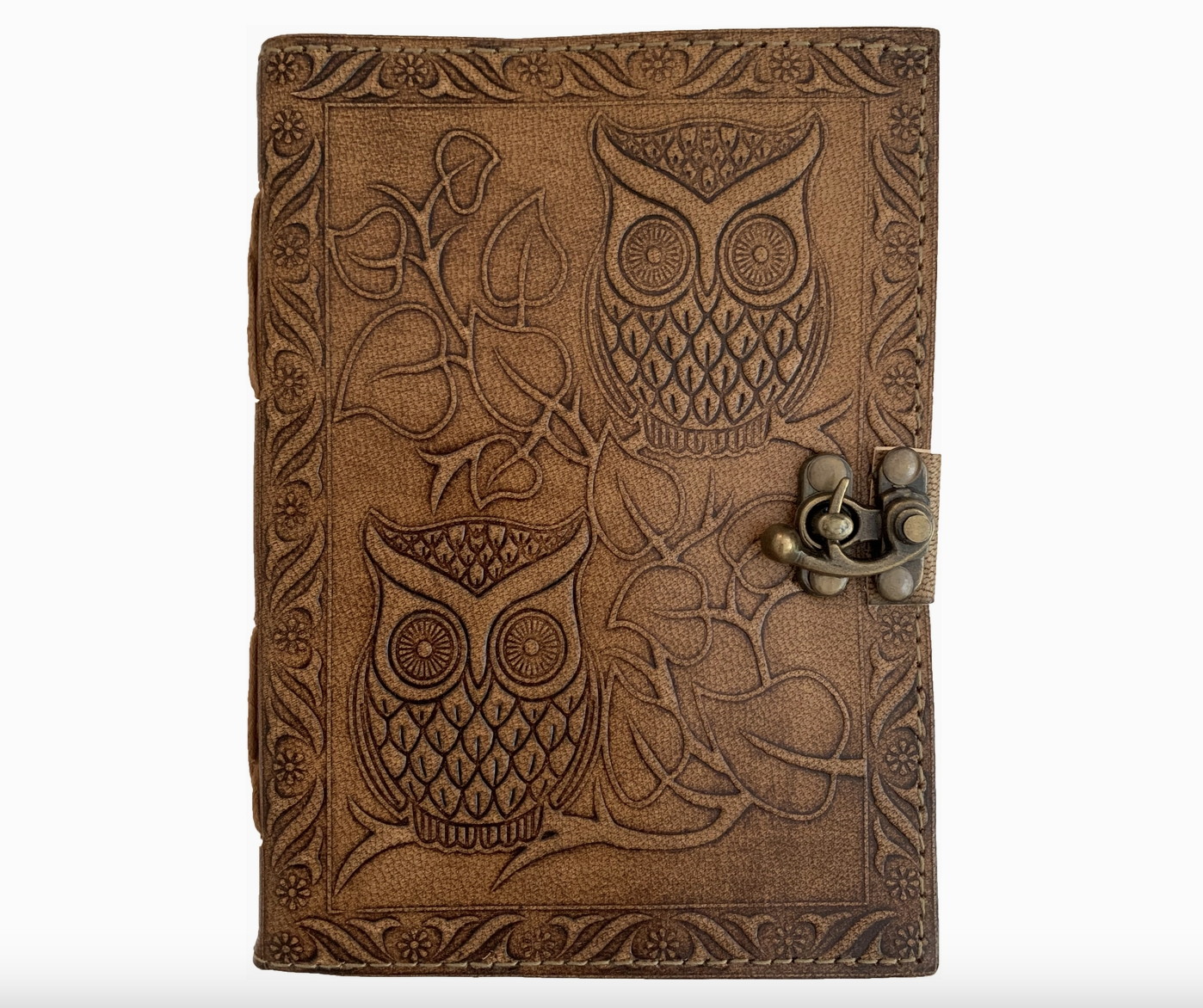 Leather Journal Two Owls