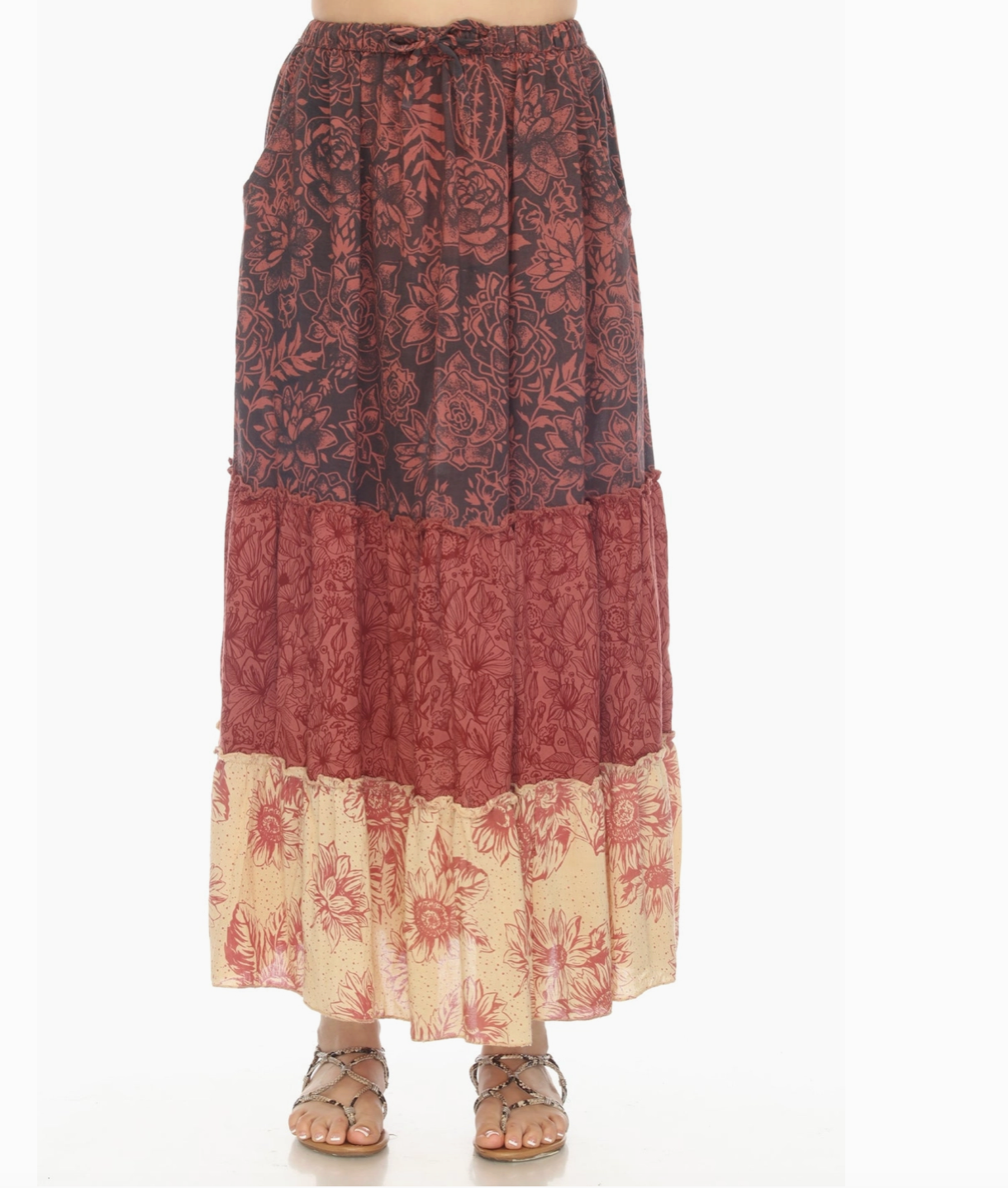 Cactus Garden Tiered Maxi Skirt