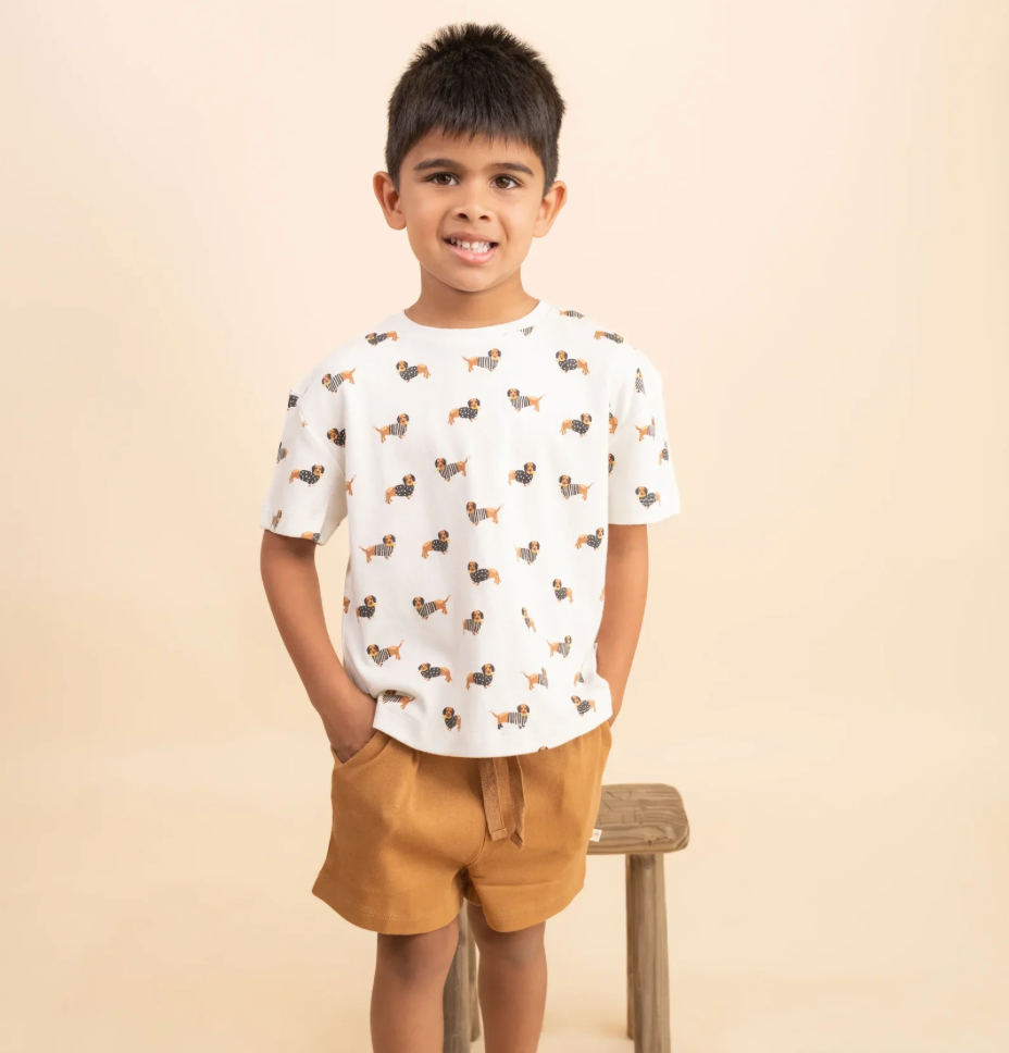 Kids Organic Tee & Shorts Set - Dog