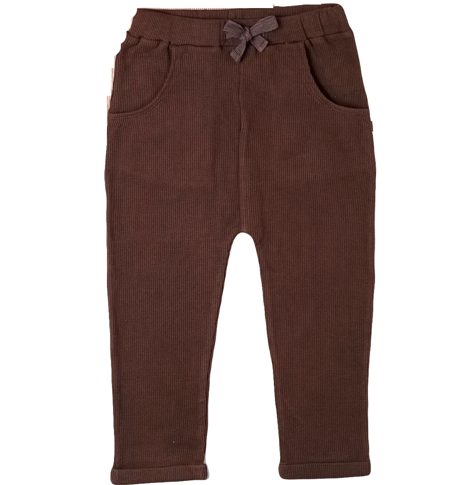 Kids Waffle Knit Organic Foldover Pants
