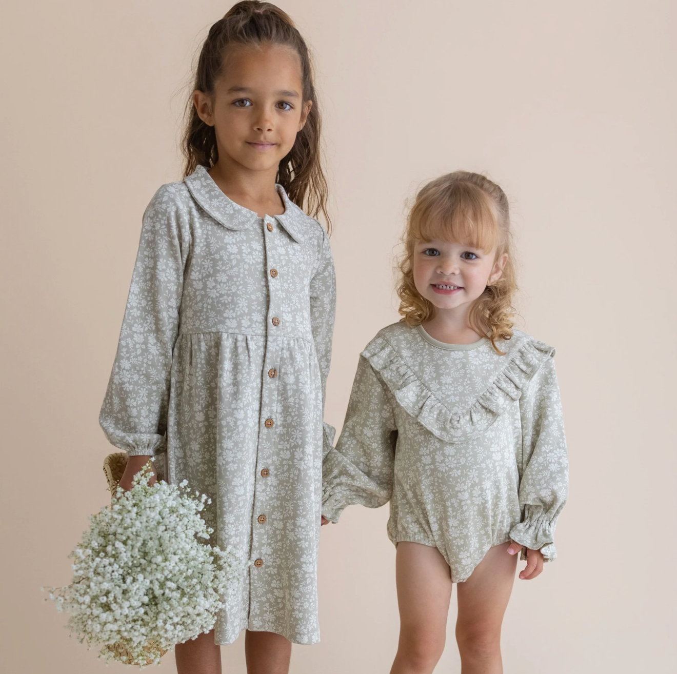 Organic Ruffle Bubble Romper Wildsage