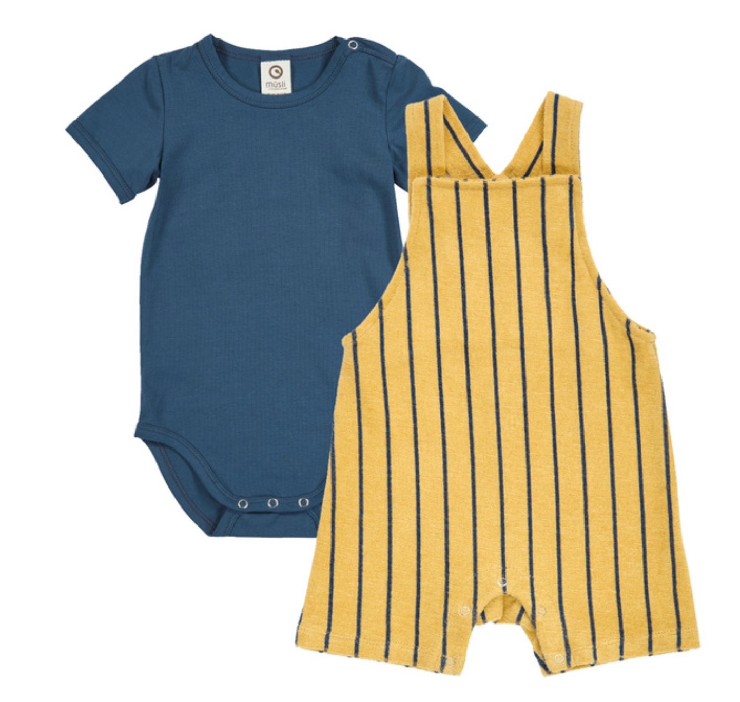 Baby Terry Striped Shortie Overalls