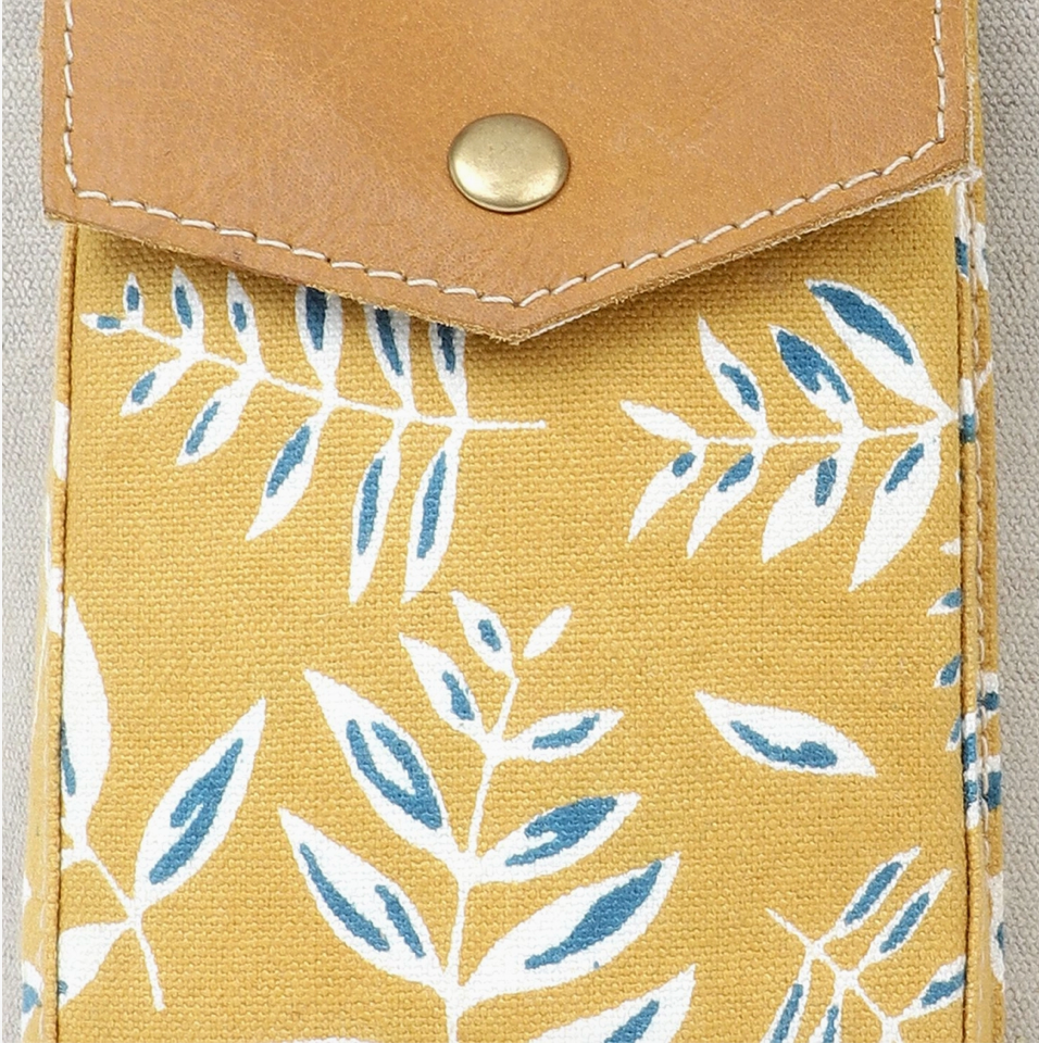 Women's Small Crossbody Bag - Mustard Floral
