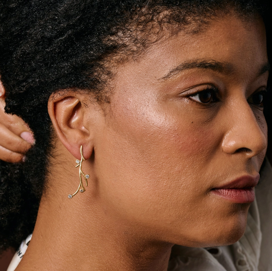 Yatra Branch + Stone Climber Earrings