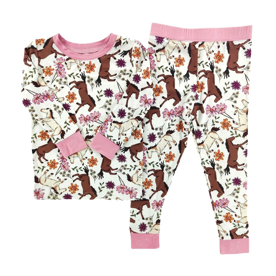 Kids Prairie Ponies Bamboo Pajamas