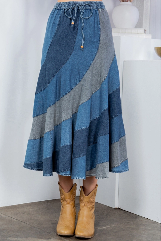 Denim Magic Asymmetrical Skirt