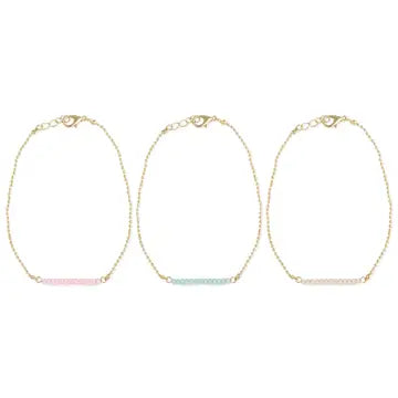 Anklet - Facet Pastel Bead Bar