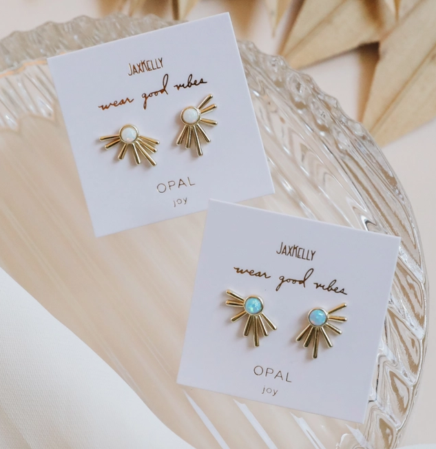 Opal Sun Ray Earrings