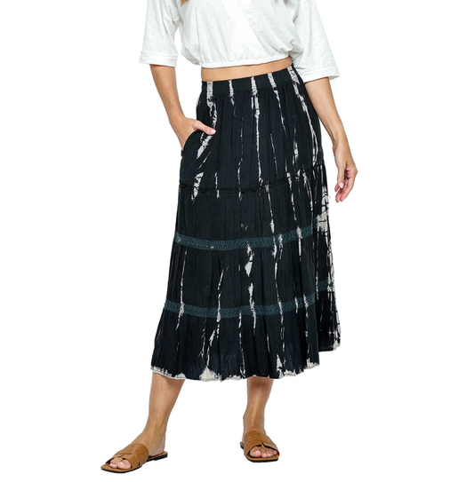 Lace Trimmed Tie Dye Skirt