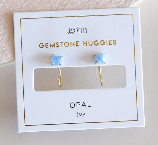 Huggie Earrings Fire Opal