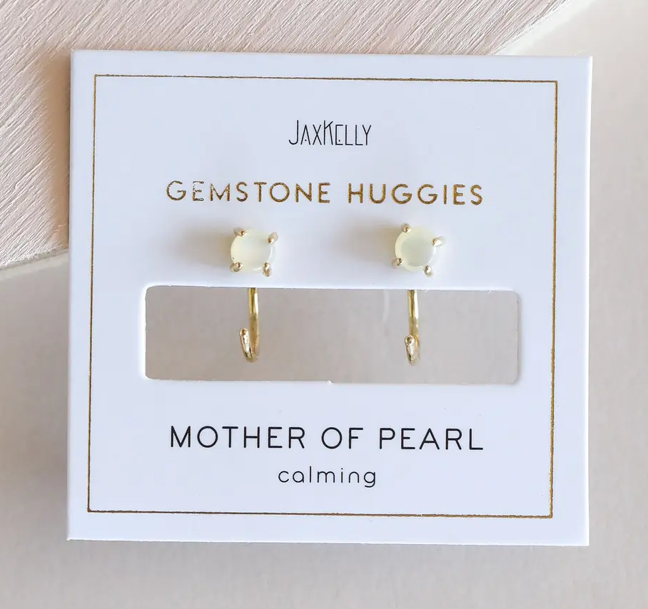 Huggie Earrings Mother of Pearl