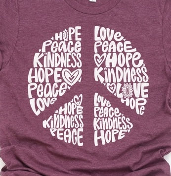 Peace Sign Word Art T-Shirt