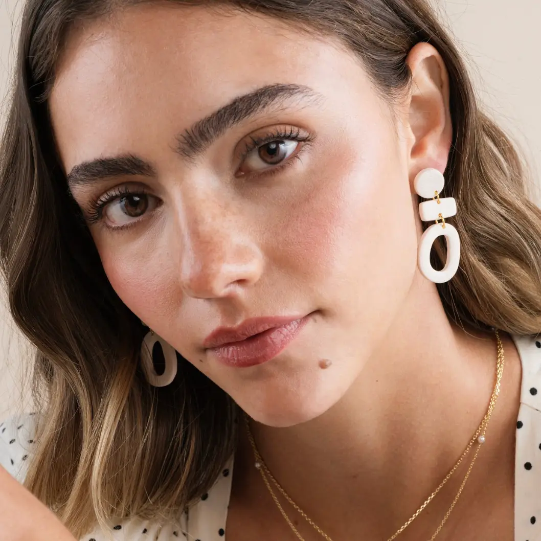 Three Tier Clay Earrings