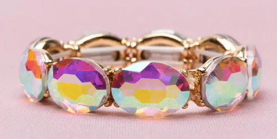 Girls Chic Aurora Borealis Gem Bracelet