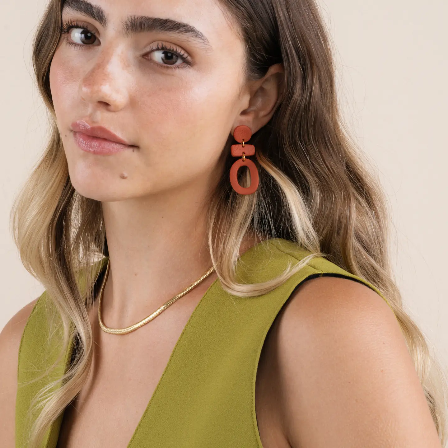 Three Tier Clay Earrings