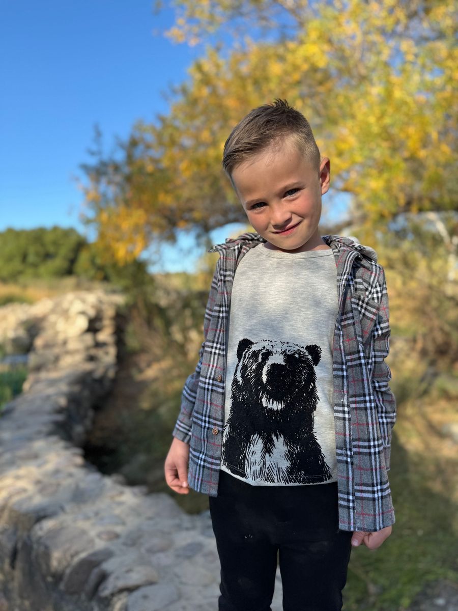 Boys Standing Bear Long Sleeve Tee