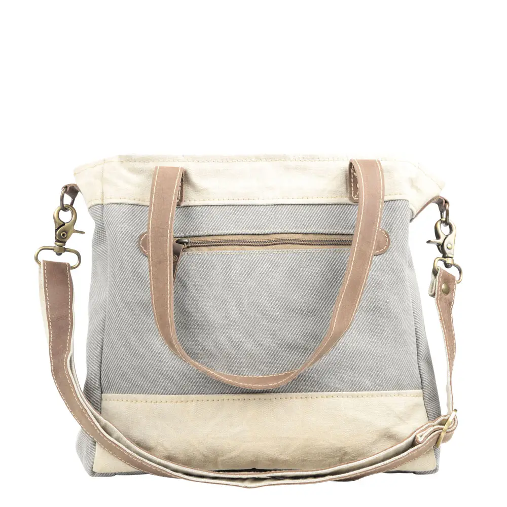 Grey/Cream Canvas Crossbody