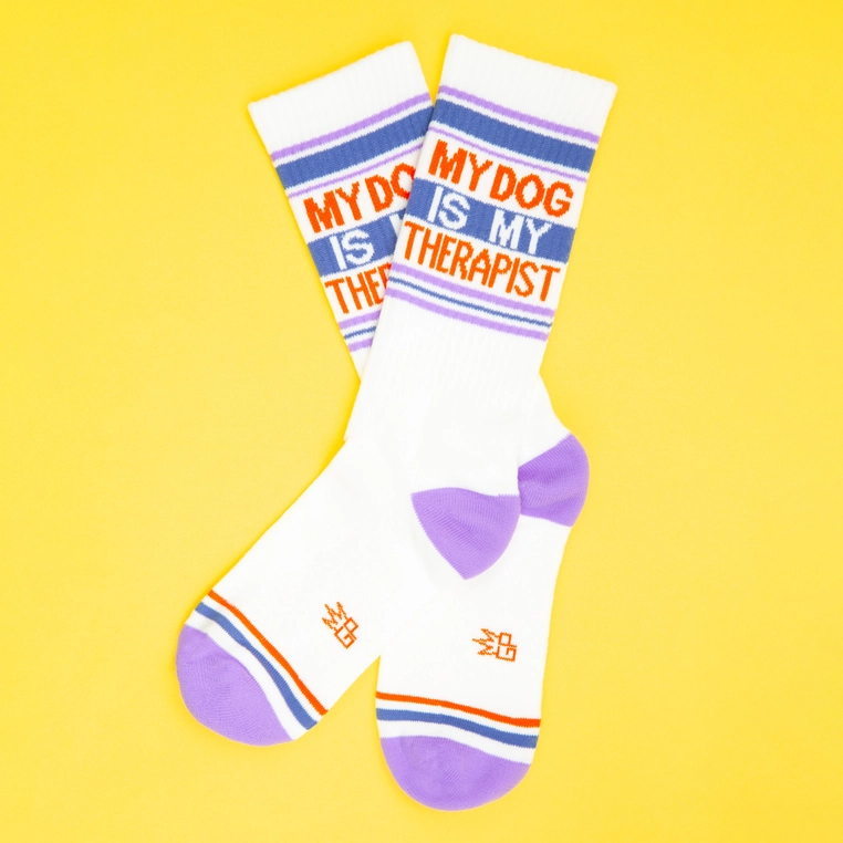 My Dog is My Therapist Crew Socks
