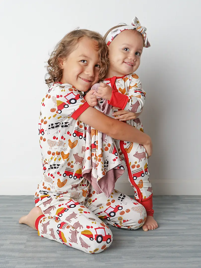 Kids Bamboo Pajamas Farm Friends