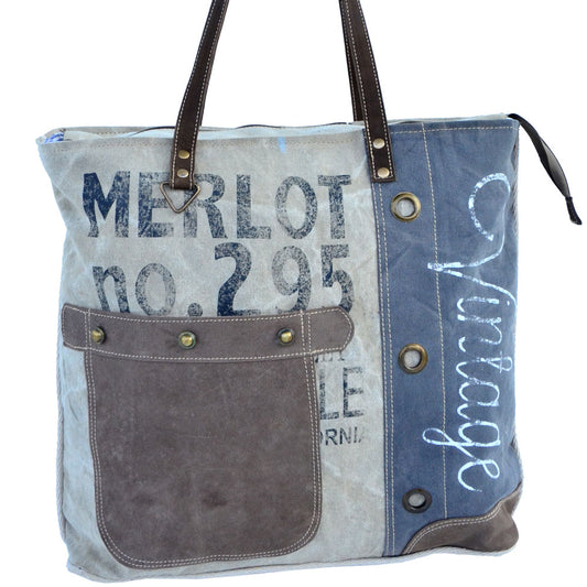 Vintage Merlot Canvas Tote Bag
