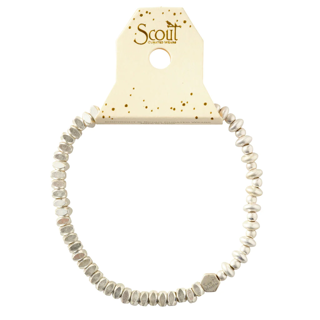 Mini Metal Mixed Stacking Bracelet Silver