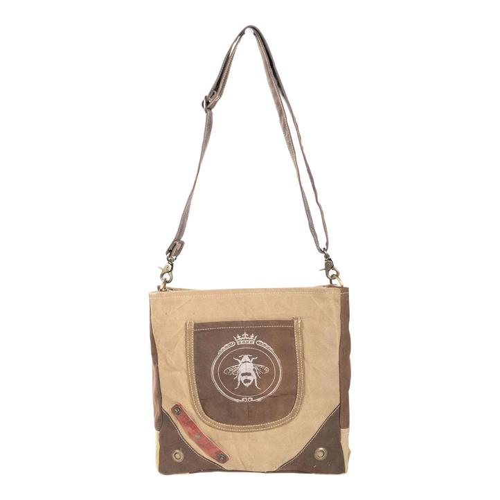 Queen Bee Canvas Crossbody Bag