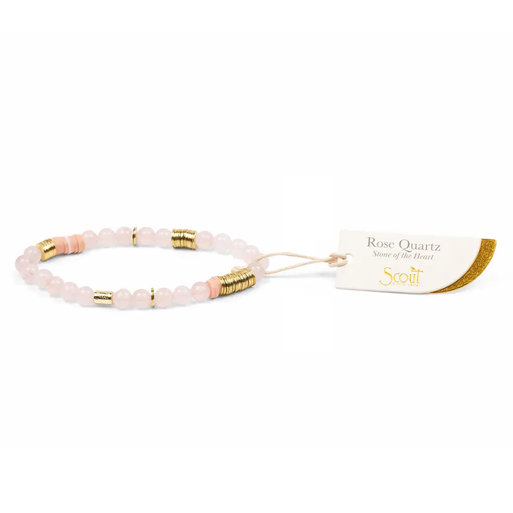 Rose Quartz Intermix Stone Stacking Bracelet