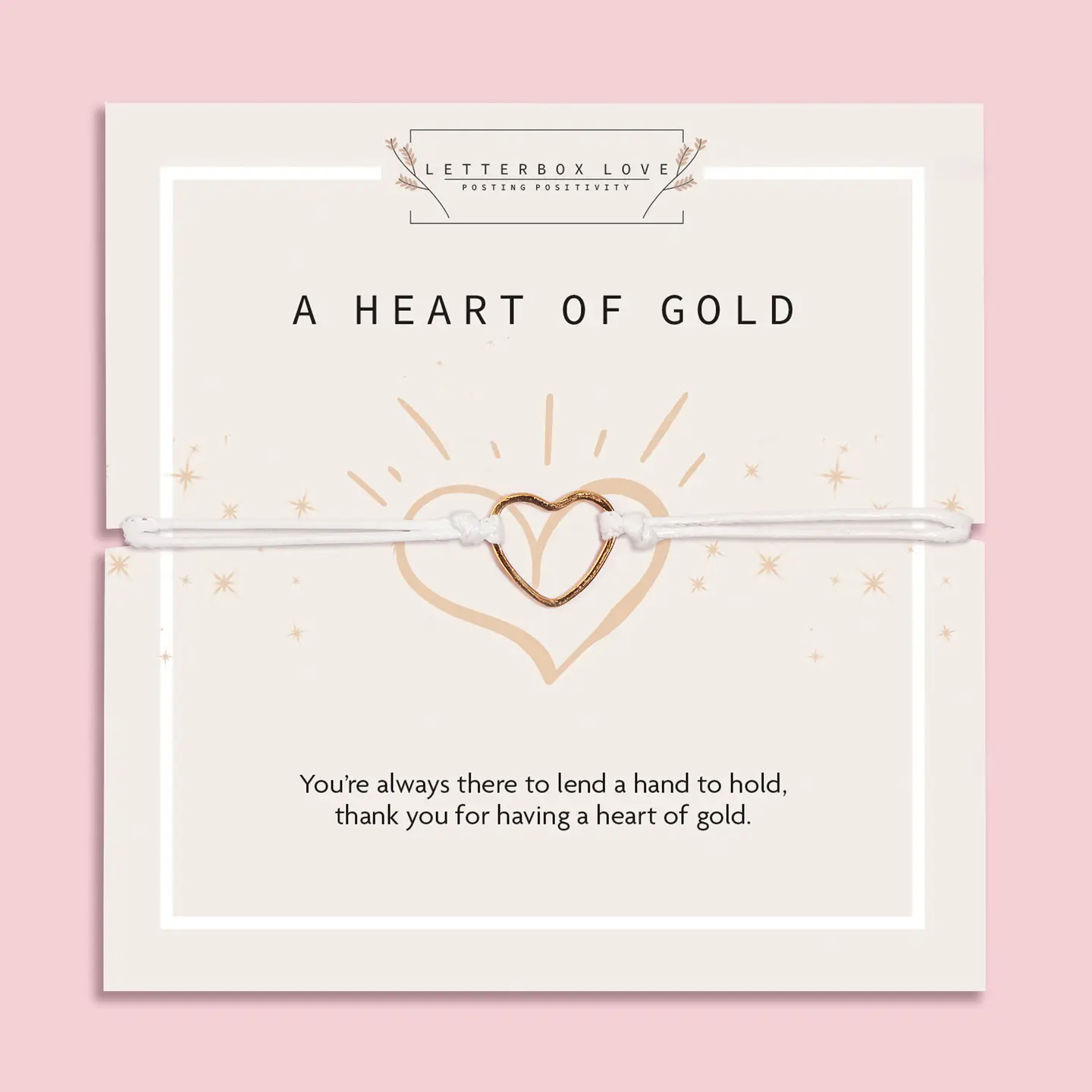 A Heart of Gold Thank You Bracelet