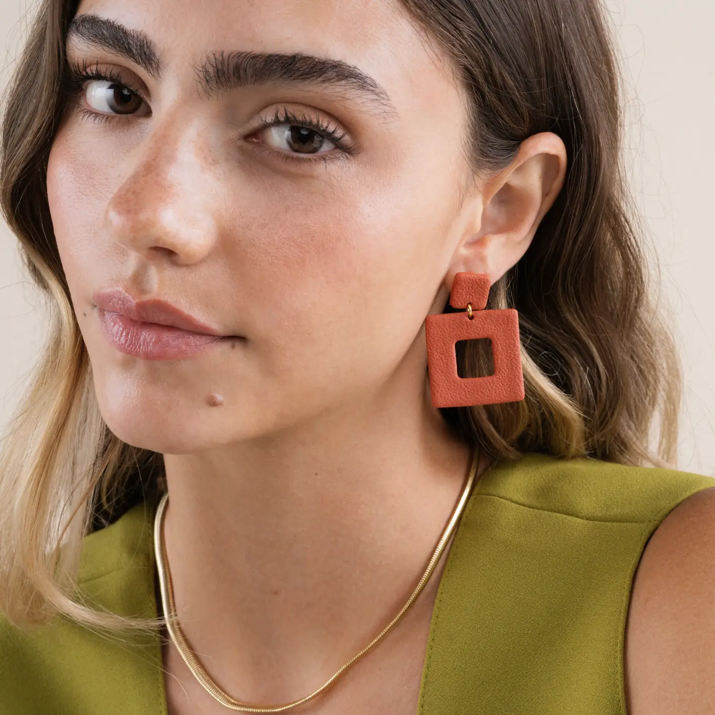 Square Clay Earrings