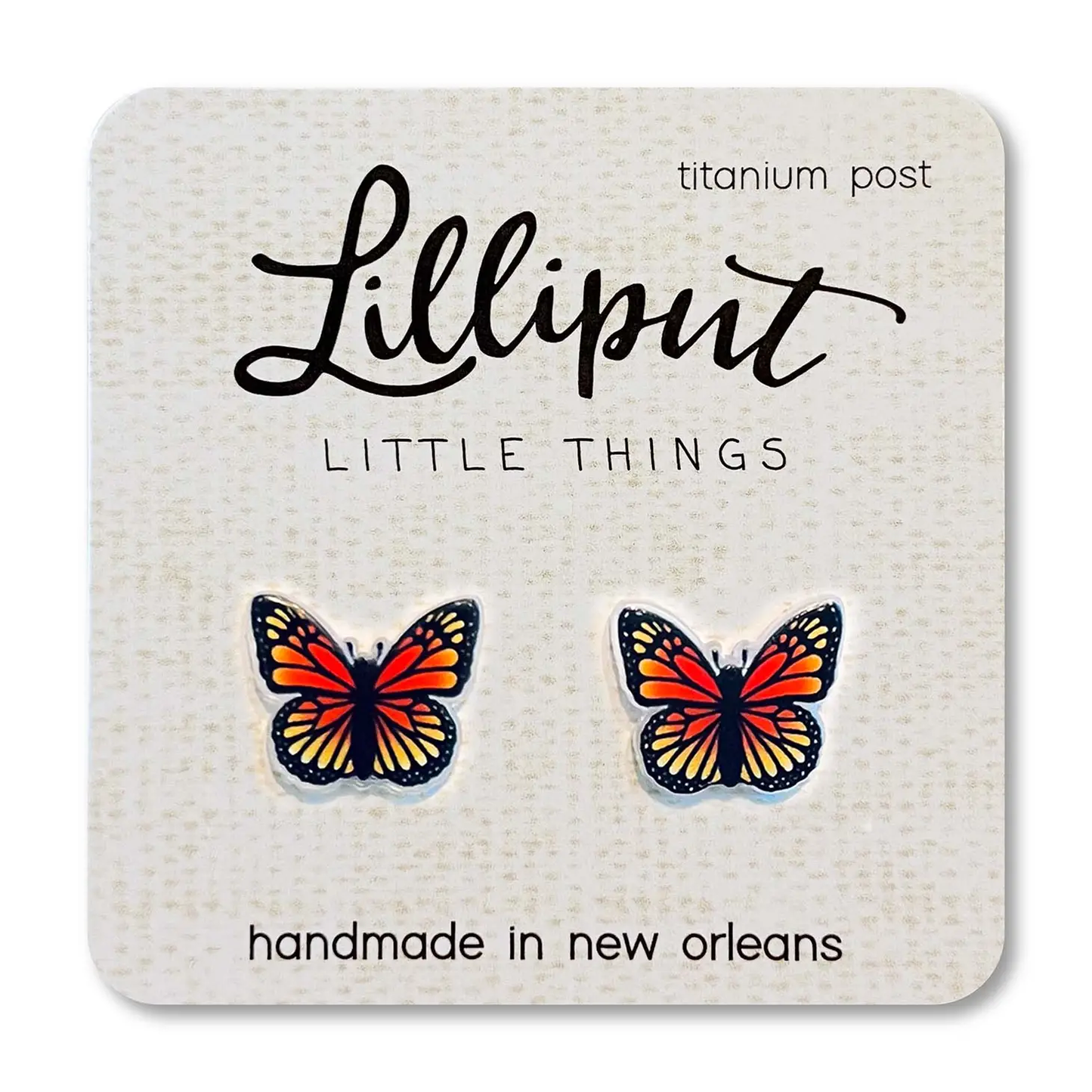 Monarch Butterfly Stud Earrings