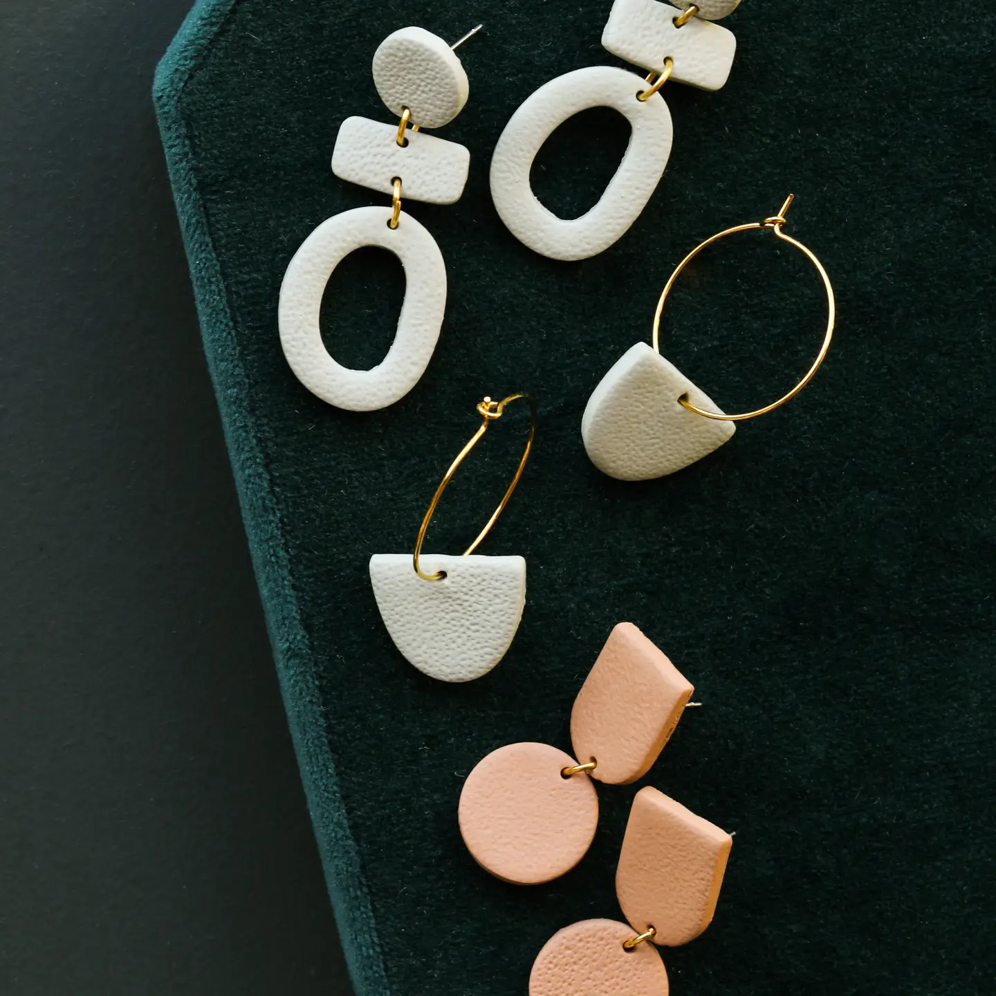 Circle Dome Clay Earrings