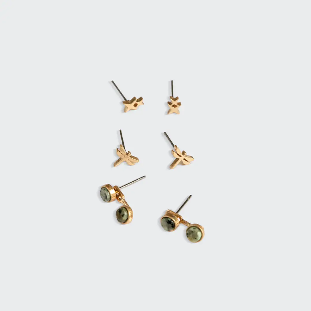 Stud Trio Ear Jacket Set