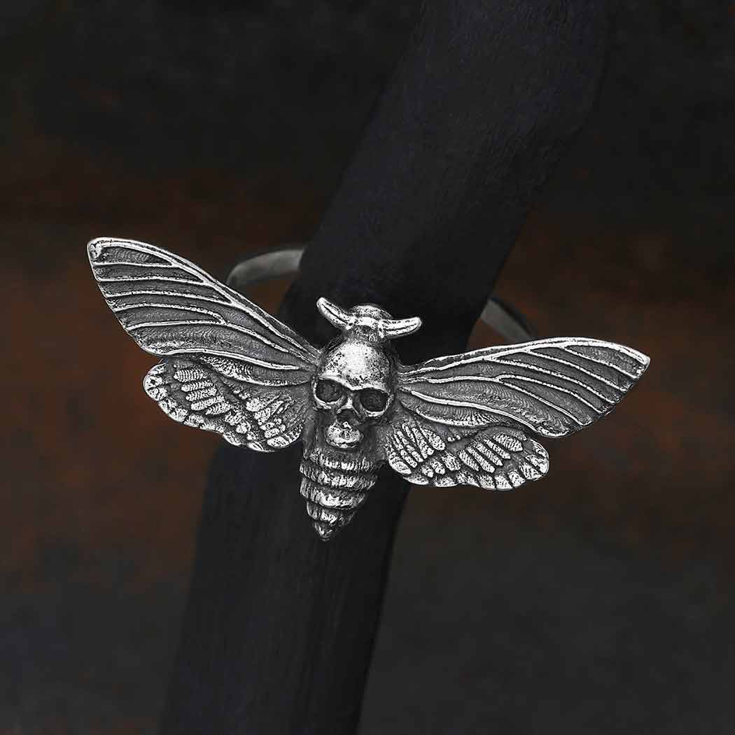 Death's Head Moth Ring Sterling